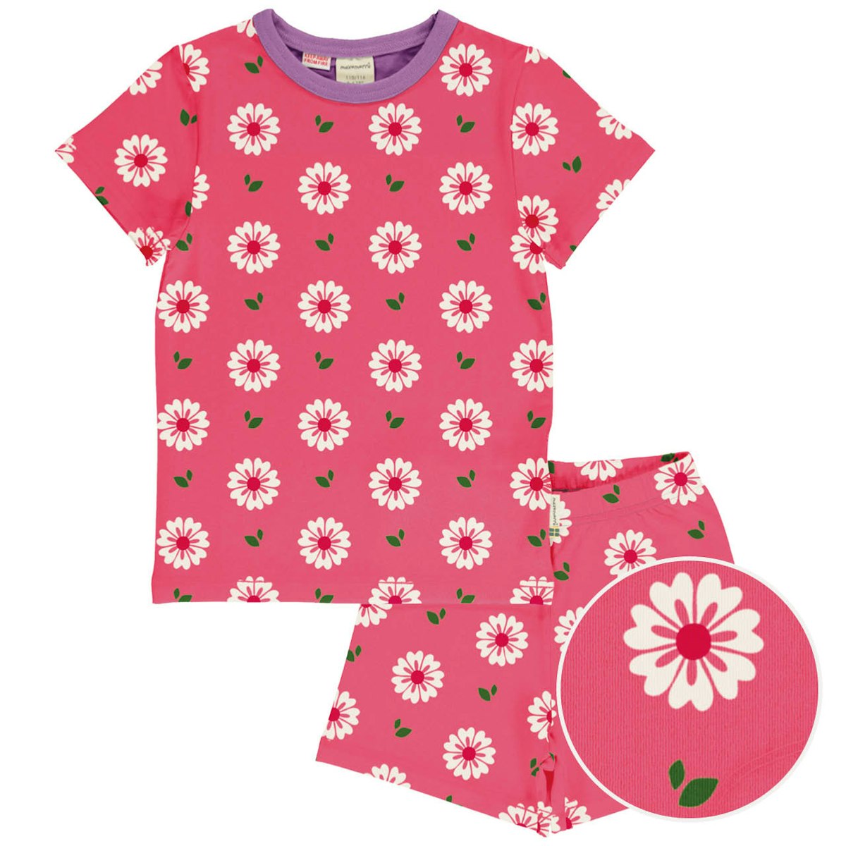 Sommerlicher Schlafanzug Blumen pink 110/116 Sommerlicher Schlafanzug Blumen pink 110/116