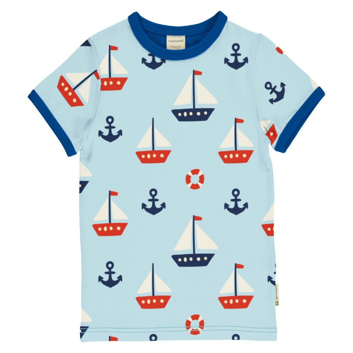Sommerliches Kurzarmshirt Segelboot hellblau 134/140 Sommerliches Kurzarmshirt Segelboot hellblau 134/140