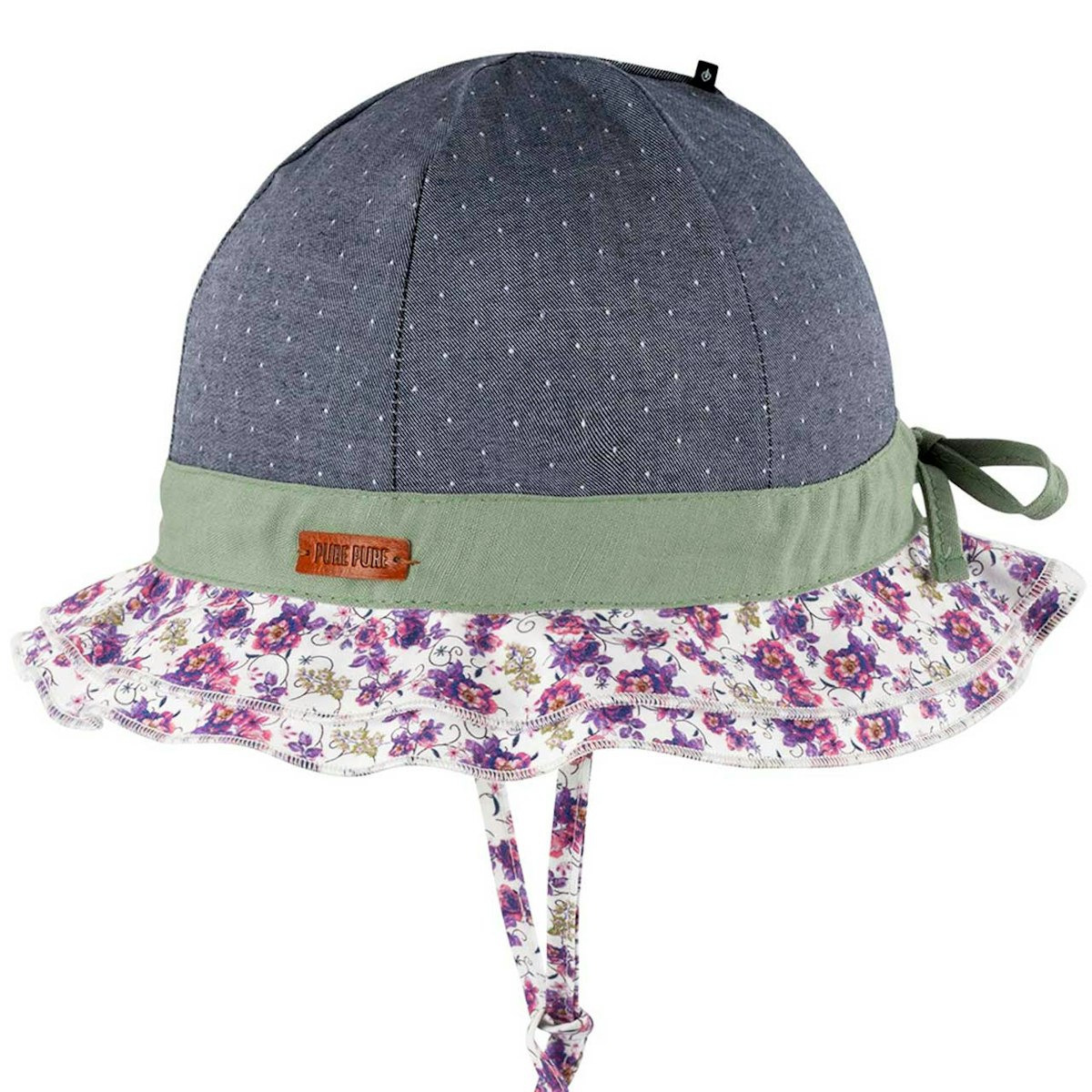 Sommermütze verstellbar lila jeans-blau Blumen 43 Sommermütze verstellbar lila jeans-blau Blumen 43