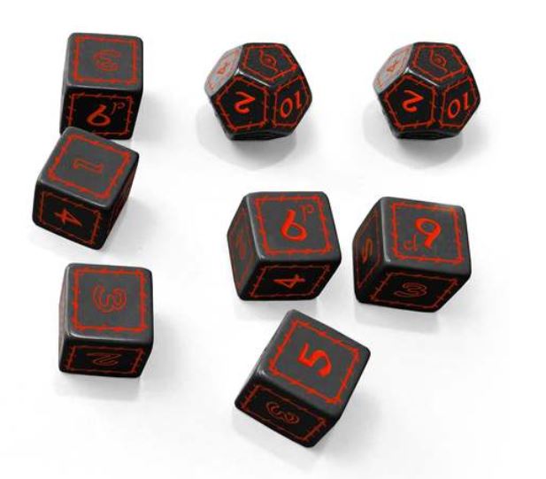 Sophisticated Games Der Eine Ring RPG Schwarze Würfel Set (8) Black Dice