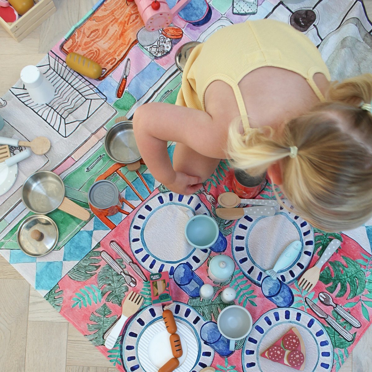 Spieltuch Bio-Baumwolle Spielküche 100 x 100 cm Spieltuch Bio-Baumwolle Spielküche 100 x 100 cm