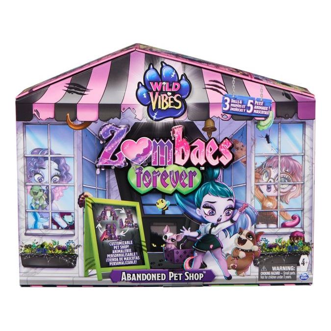 Spin Master 6064942 - Zombaes Forever - Wild Vibes - Spielset, Puppenhaus mit Spielfiguren und Zubehör, Anandoned Pet Shop