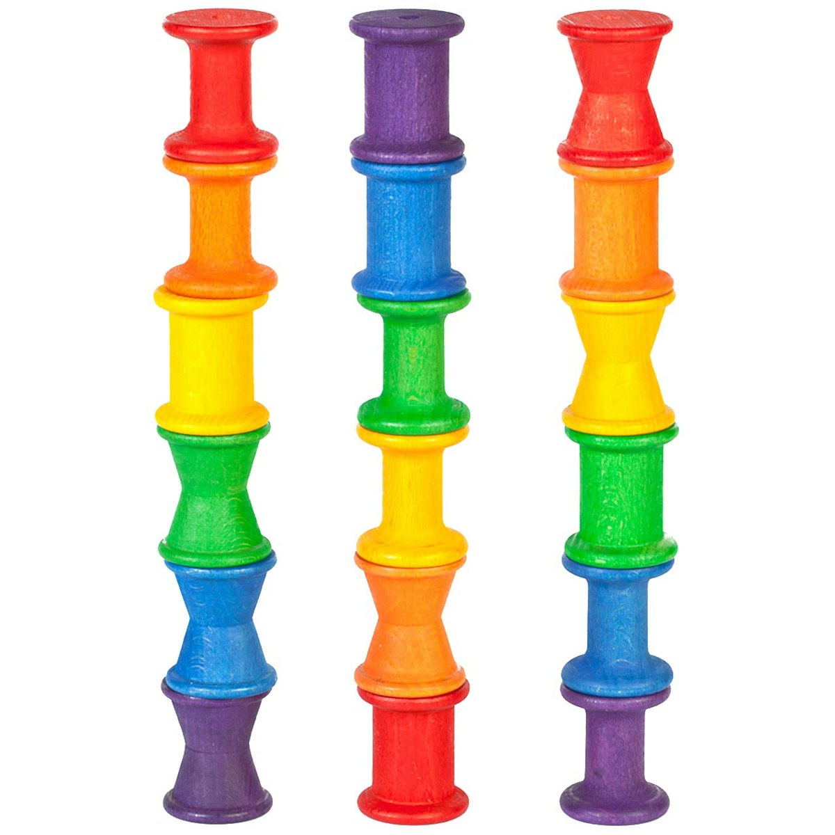 Spools - 18 bunte Holzrollen ab 18 Monaten Spools - 18 bunte Holzrollen ab 18 Monaten