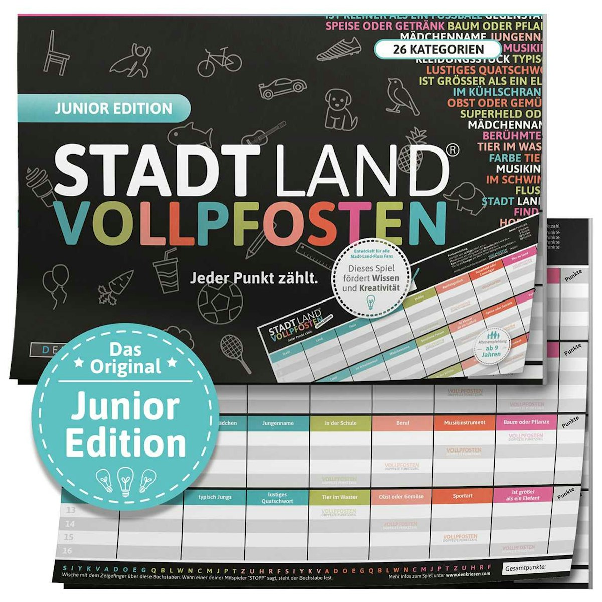 Stadt Land Vollpfosten- Junior Edition A4 ab 9 Stadt Land Vollpfosten- Junior Edition A4 ab 9