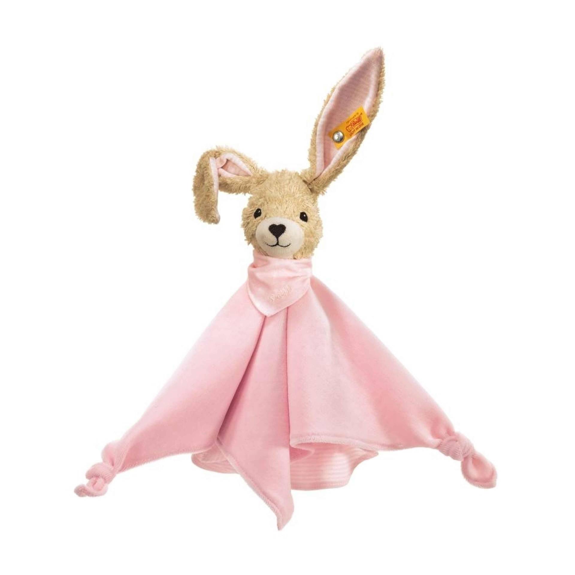 Steiff - Hoppel Hase Schmusetuch 28 ro Steiff - Hoppel Hase Schmusetuch 28 ro