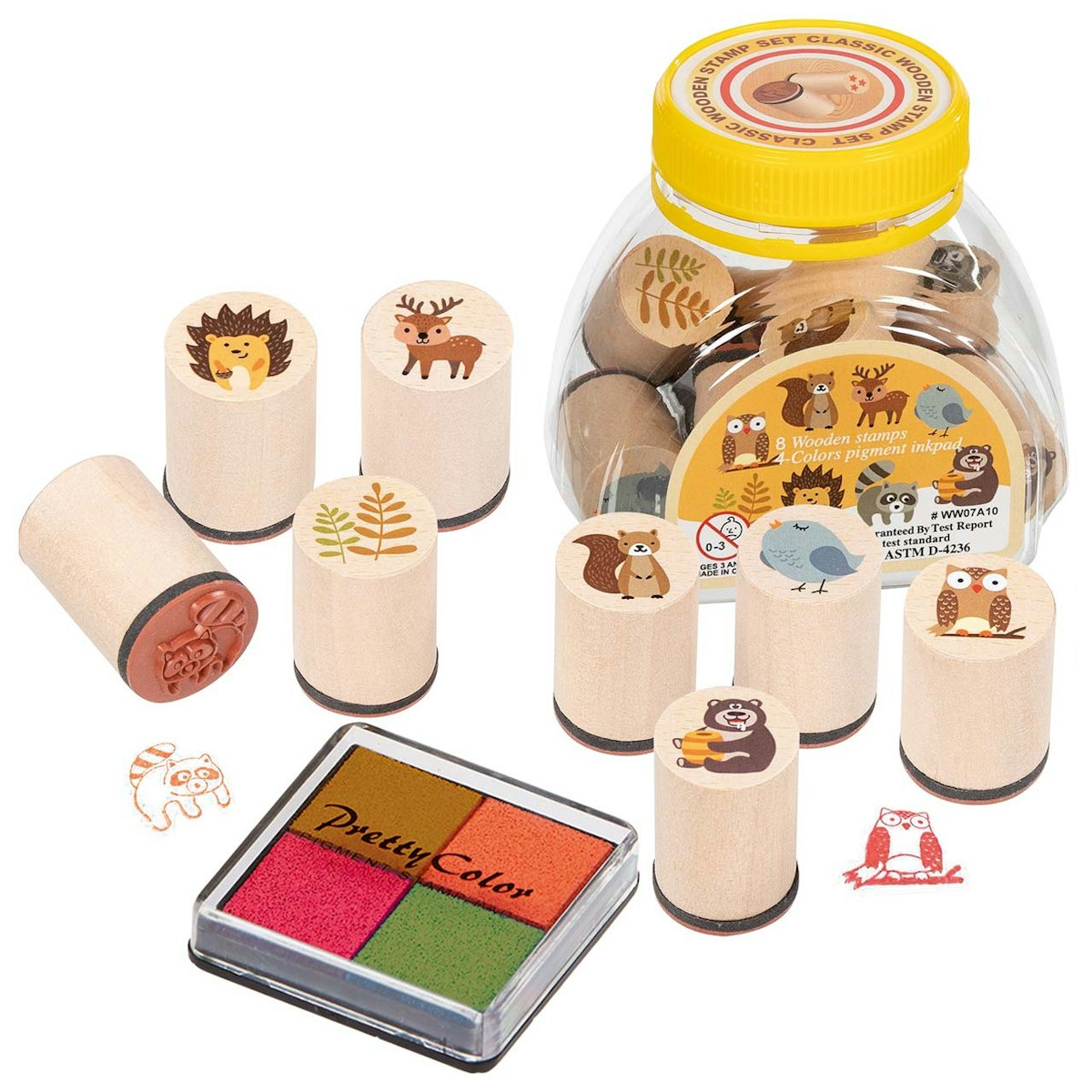 Stempel-Set Waldtiere – 8 Stempel und Stempelkissen Stempel-Set Waldtiere – 8 Stempel und Stempelkissen