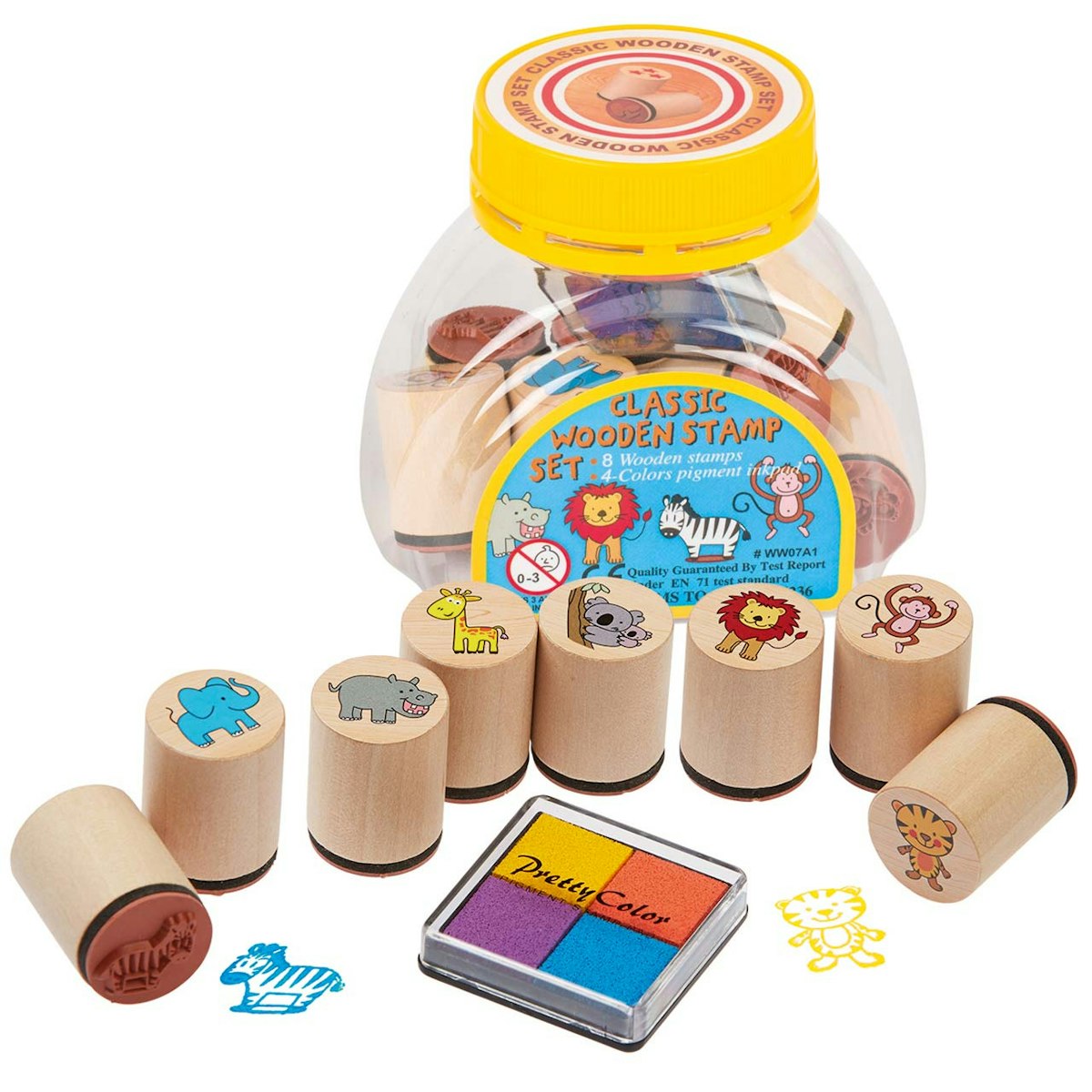 Stempel-Set Wilde Tiere – 8 Stempel und Stempelkissen Stempel-Set Wilde Tiere – 8 Stempel und Stempelkissen