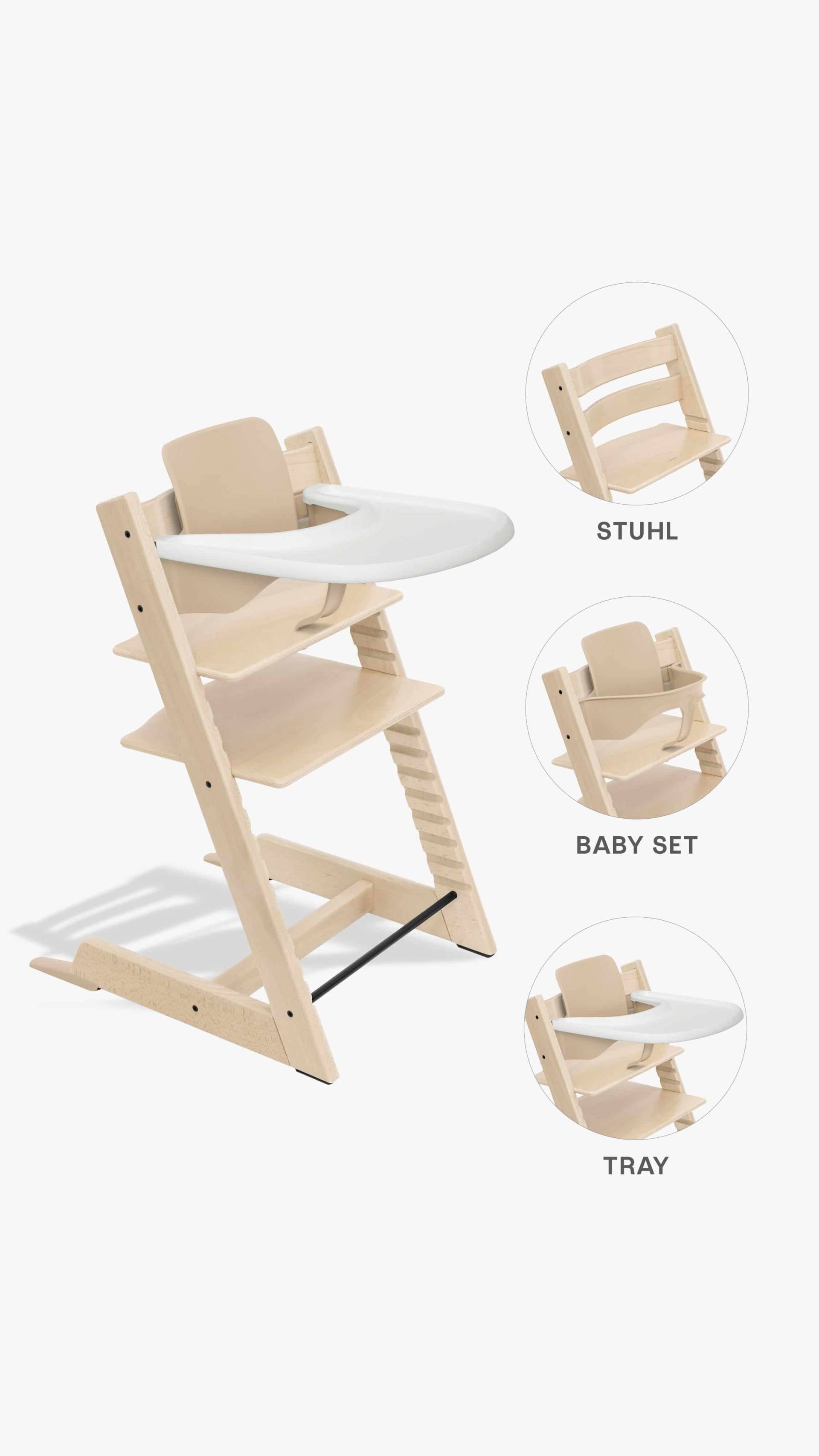 Stokke Tripp Trapp Hochstuhl + Baby-Set 2 und Tisch Natural/White Stokke Tripp Trapp Hochstuhl + Baby-Set 2 und Tisch Natural/White