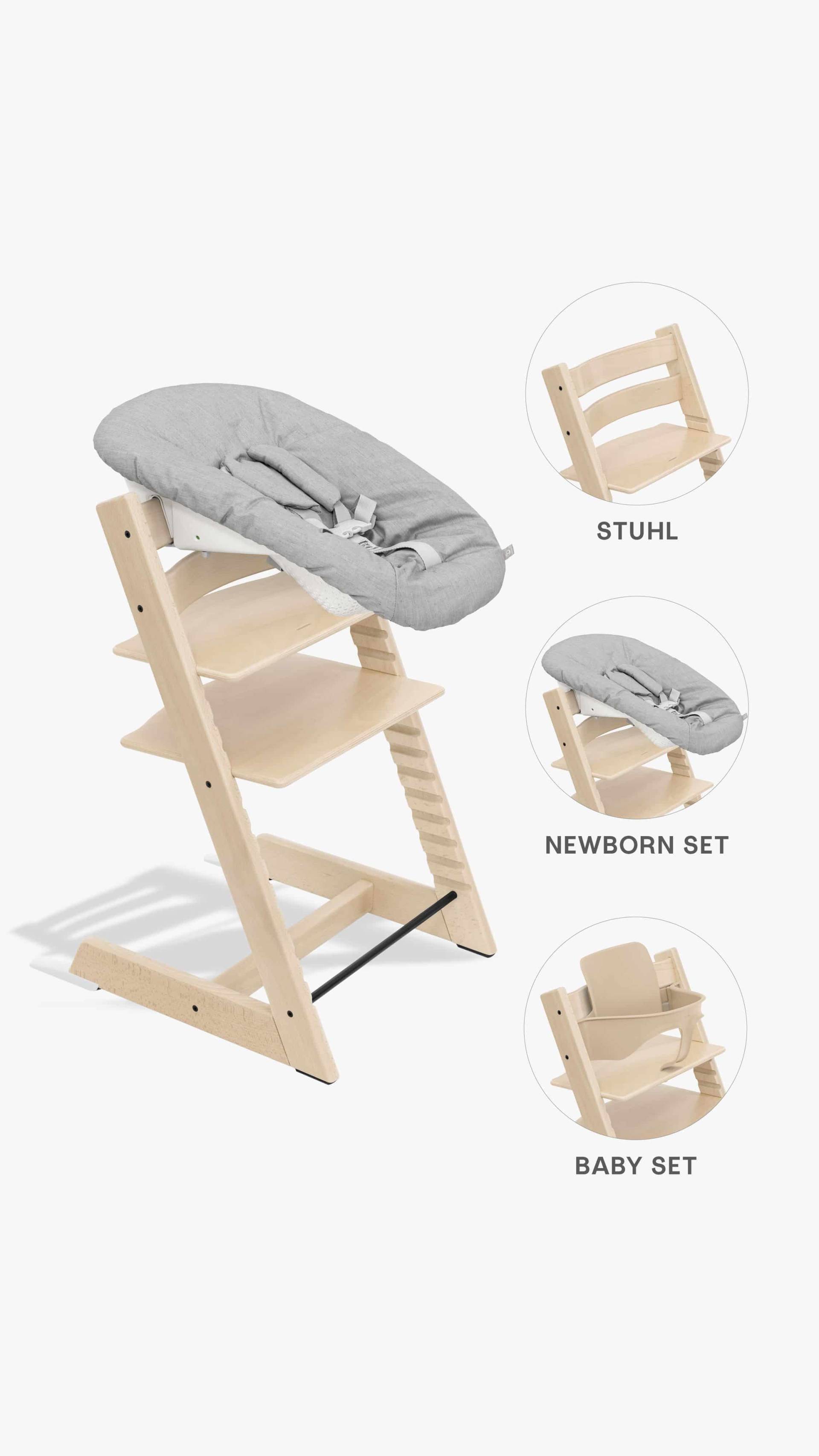 Stokke Tripp Trapp Hochstuhl + Baby- und Newborn-Set Natural/Grey Stokke Tripp Trapp Hochstuhl + Baby- und Newborn-Set Natural/Grey