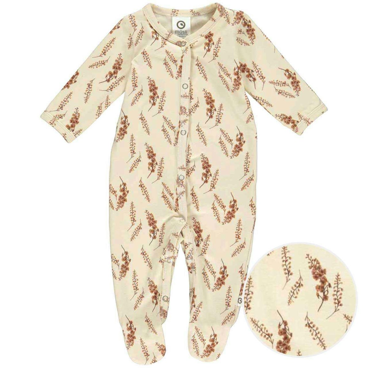 Strampler langarm Knopfleiste floral creme 62 Strampler langarm Knopfleiste floral creme 62