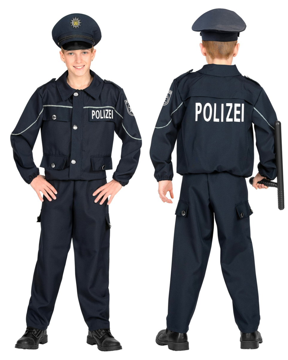 Streifenpolizist Kostüm für Kinder Blau XS / 4-5 Jahre Streifenpolizist Kostüm für Kinder Blau XS / 4-5 Jahre