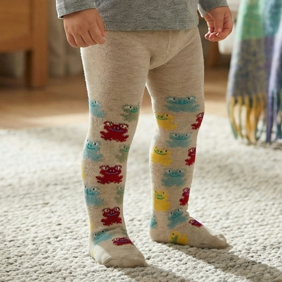 Strumpfhose beige Frösche 80 Strumpfhose beige Frösche 80