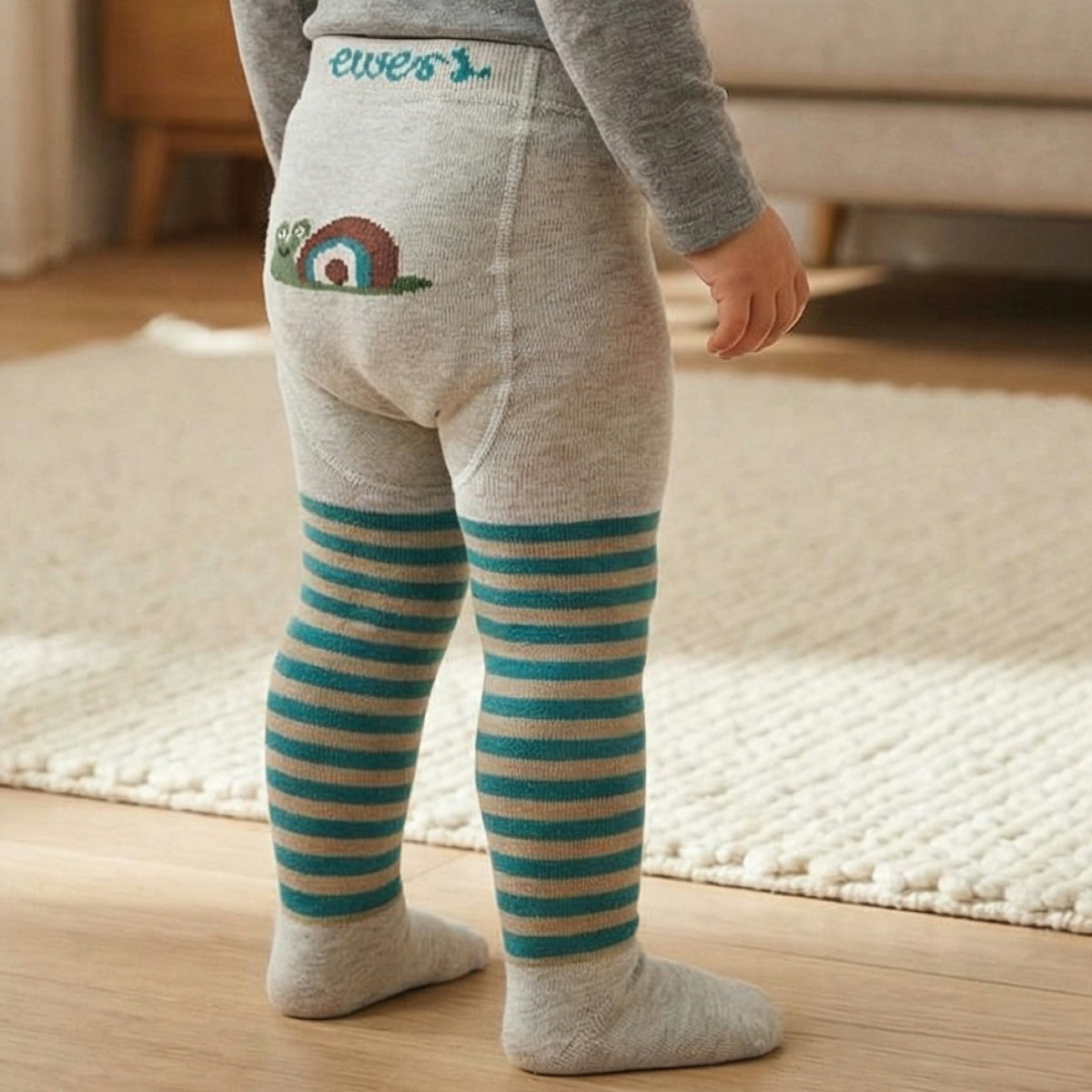 Strumpfhose beige blau geringelt Schnecke 62 Strumpfhose beige blau geringelt Schnecke 62