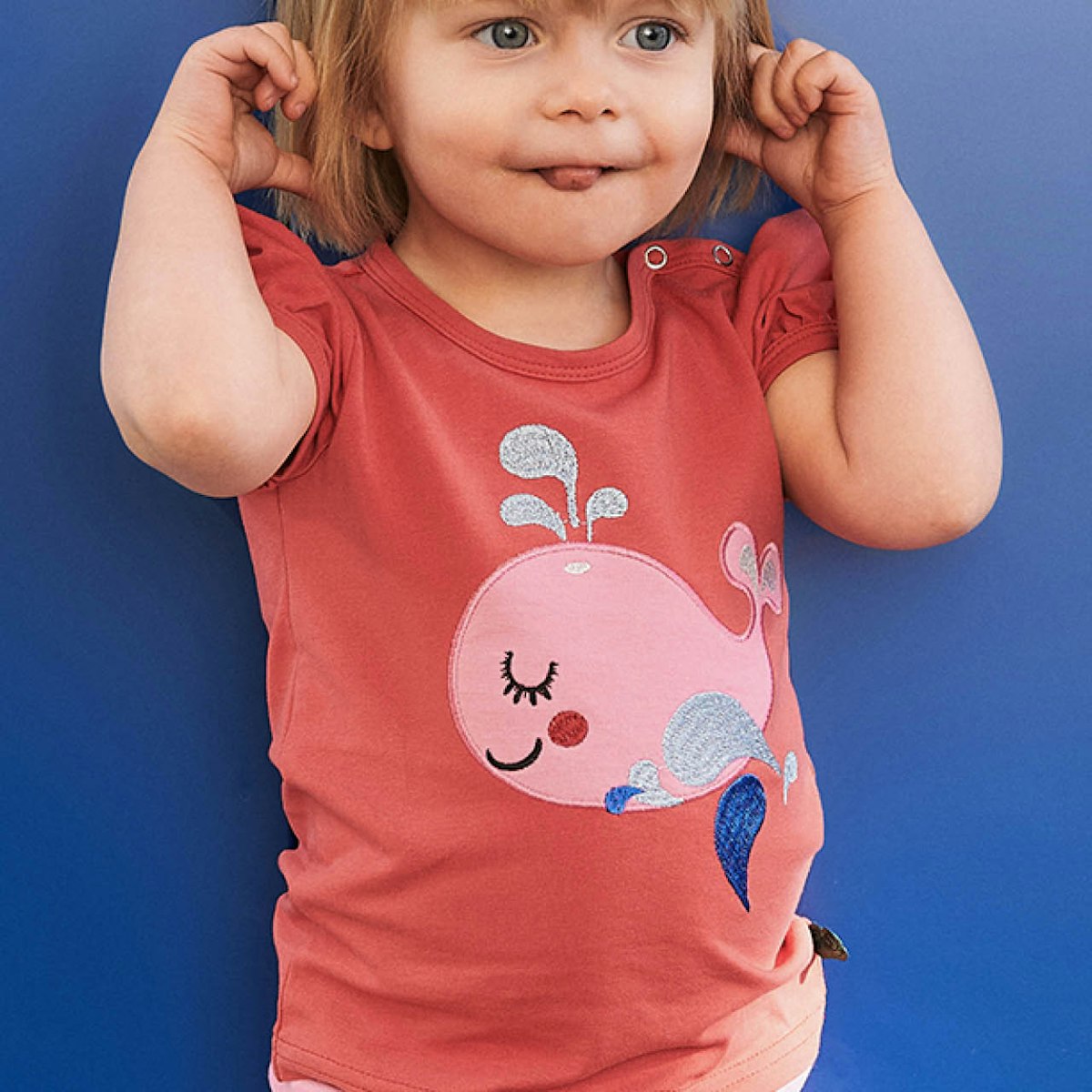 Süßes Baby T-Shirt kurzarm Wal koralle 68 Süßes Baby T-Shirt kurzarm Wal koralle 68