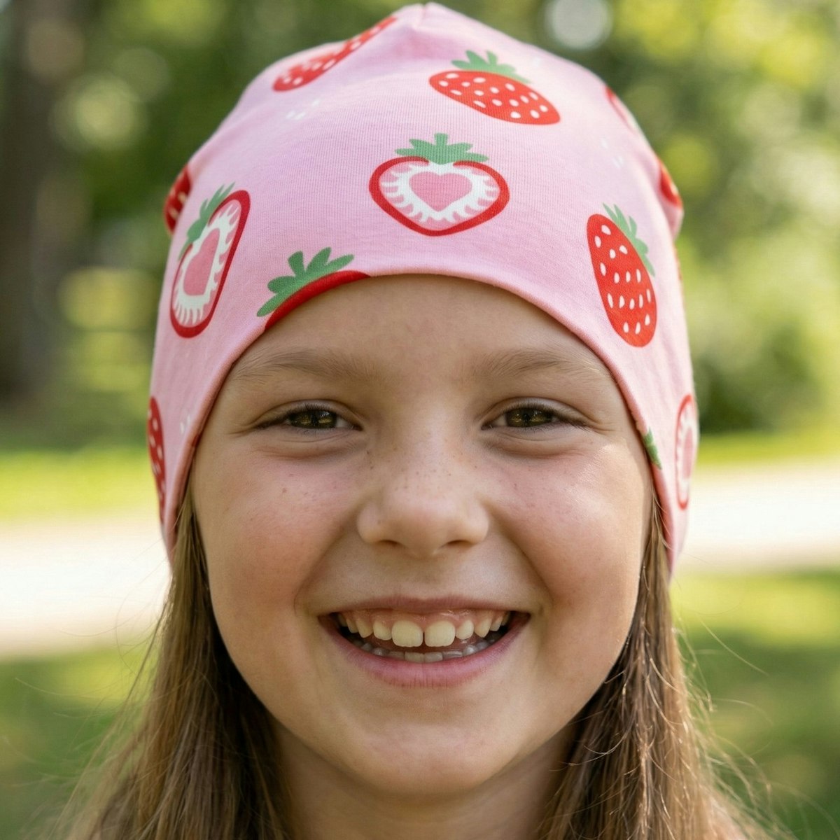 Sweat Beanie Erdbeeren rosa 56/58 Sweat Beanie Erdbeeren rosa 56/58