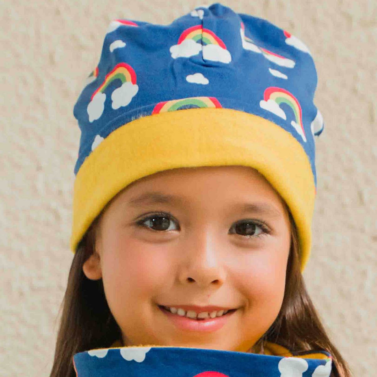 Sweat Beanie Regenbogen blau 52/54 Sweat Beanie Regenbogen blau 52/54