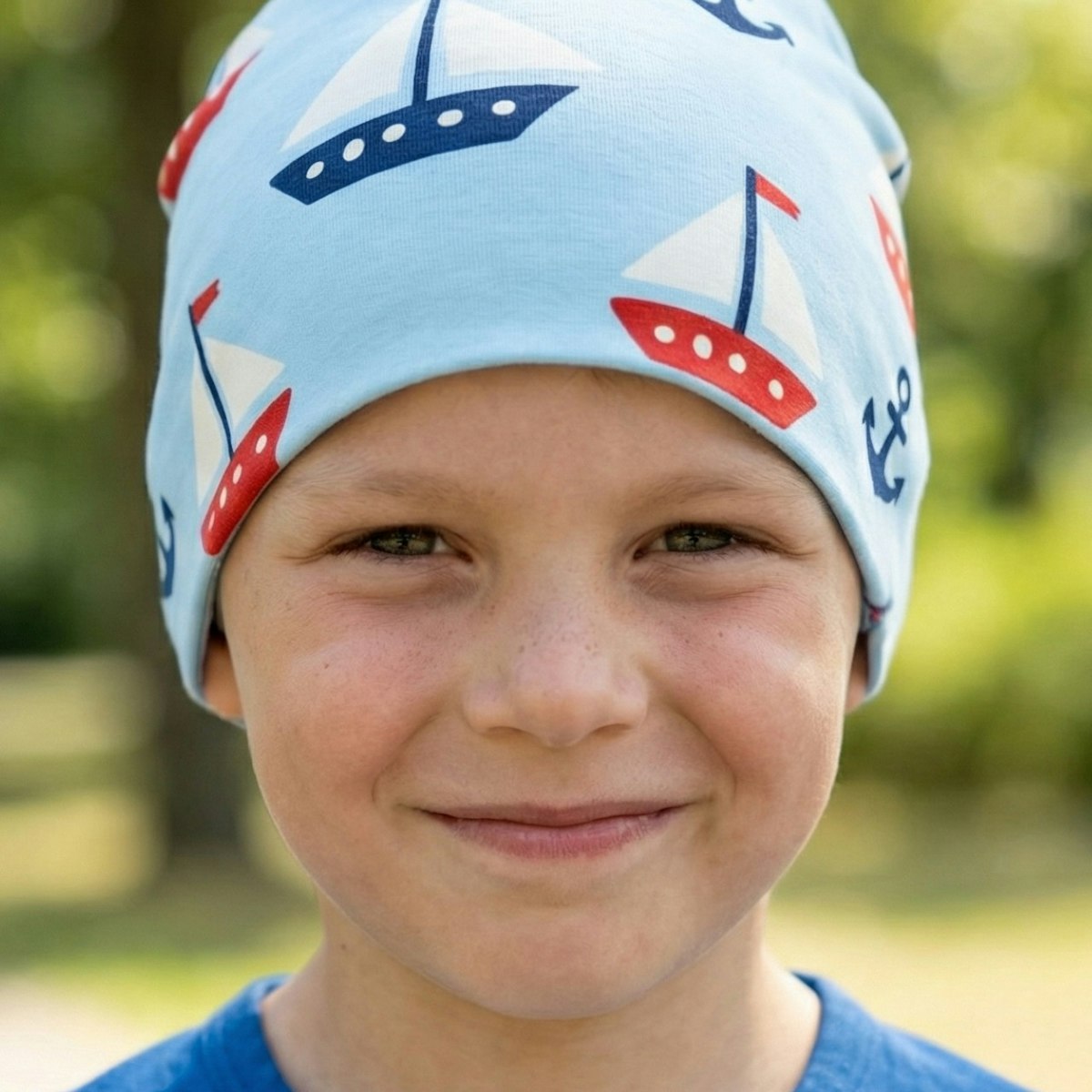 Sweat Beanie Segelboot hellblau 56/58 Sweat Beanie Segelboot hellblau 56/58