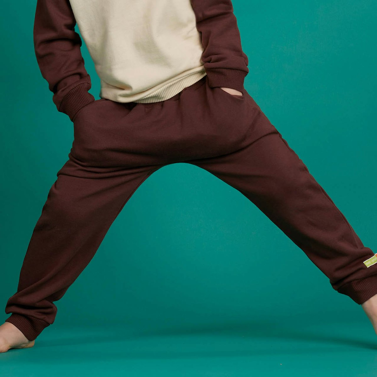 Sweat Jogginghose Bündchen uni braun 80 Sweat Jogginghose Bündchen uni braun 80