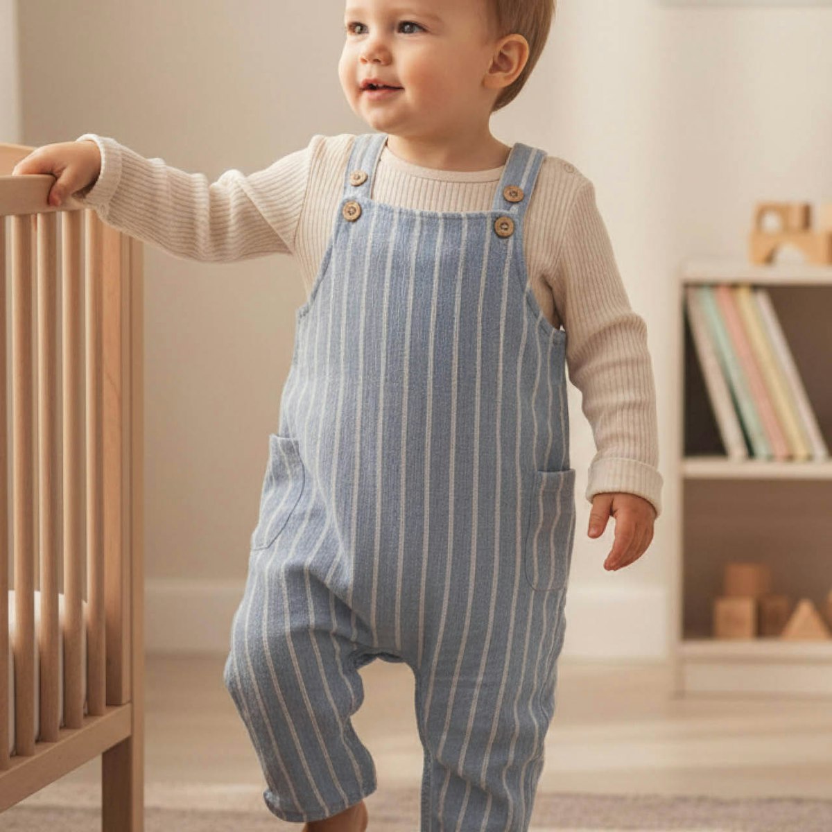 Sweat Latzhose blau gestreift 86/92 Sweat Latzhose blau gestreift 86/92