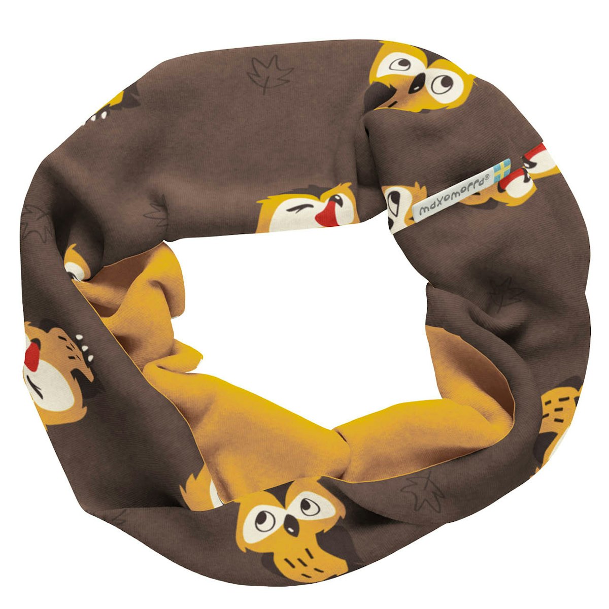 Sweat Schlauchschal Eulen braun 56/58 Sweat Schlauchschal Eulen braun 56/58