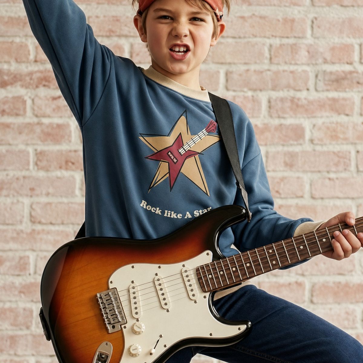 Sweatshirt Gitarre blau 146/152 Sweatshirt Gitarre blau 146/152