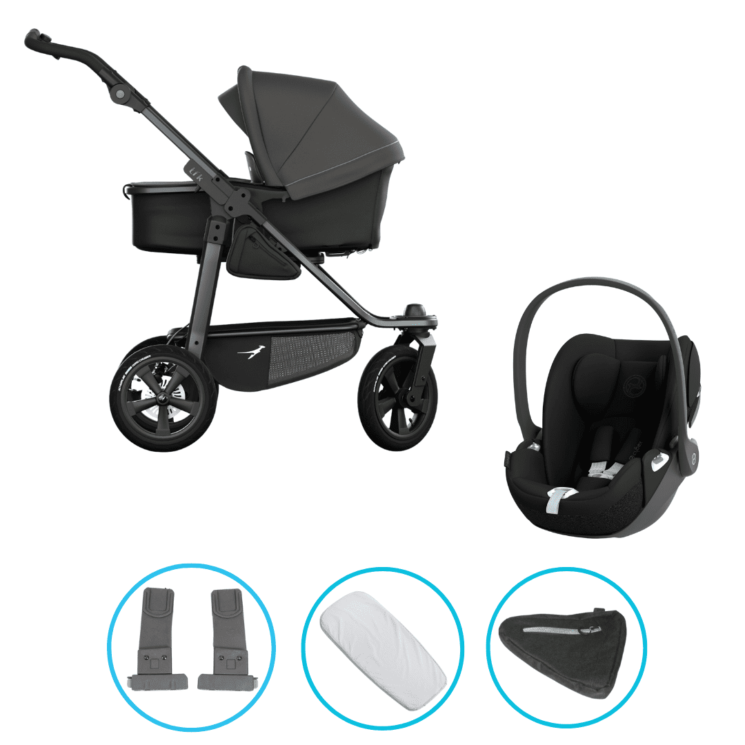 TFK Mono 3 3in1 Kinderwagen Set Anthrazit mit Cybex Cloud T i-Size Sepia Black & TFK Mono Adapter TFK Mono 3 3in1 Kinderwagen Set Anthrazit mit Cybex Cloud T i-Size Sepia Black & TFK Mono Adapter