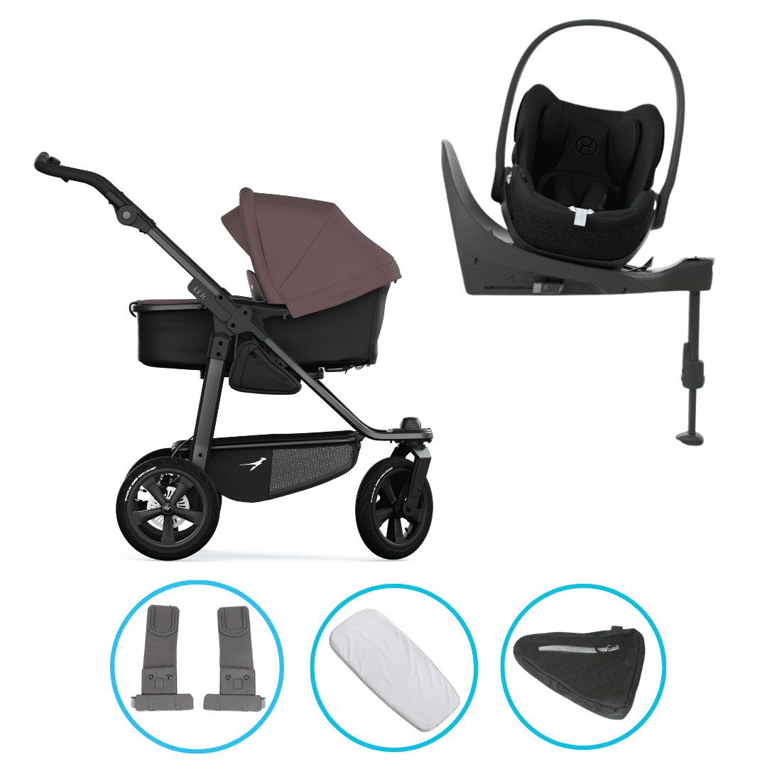 TFK Mono 3 4in1 Kinderwagen Set Braun mit CYBEX Cloud T i-Size Sepia Black, CYBEX Base T & TFK Mono Adapter TFK Mono 3 4in1 Kinderwagen Set Braun mit CYBEX Cloud T i-Size Sepia Black, CYBEX Base T & TFK Mono Adapter