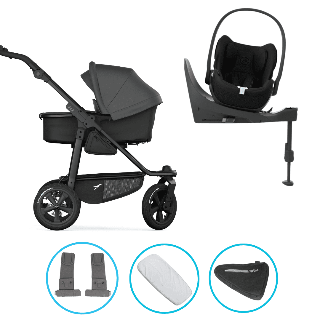 TFK Mono 3 4in1 Kinderwagen Set Grau mit CYBEX Cloud T i-Size Sepia Black, CYBEX Base T & TFK Mono Adapter TFK Mono 3 4in1 Kinderwagen Set Grau mit CYBEX Cloud T i-Size Sepia Black, CYBEX Base T & TFK Mono Adapter