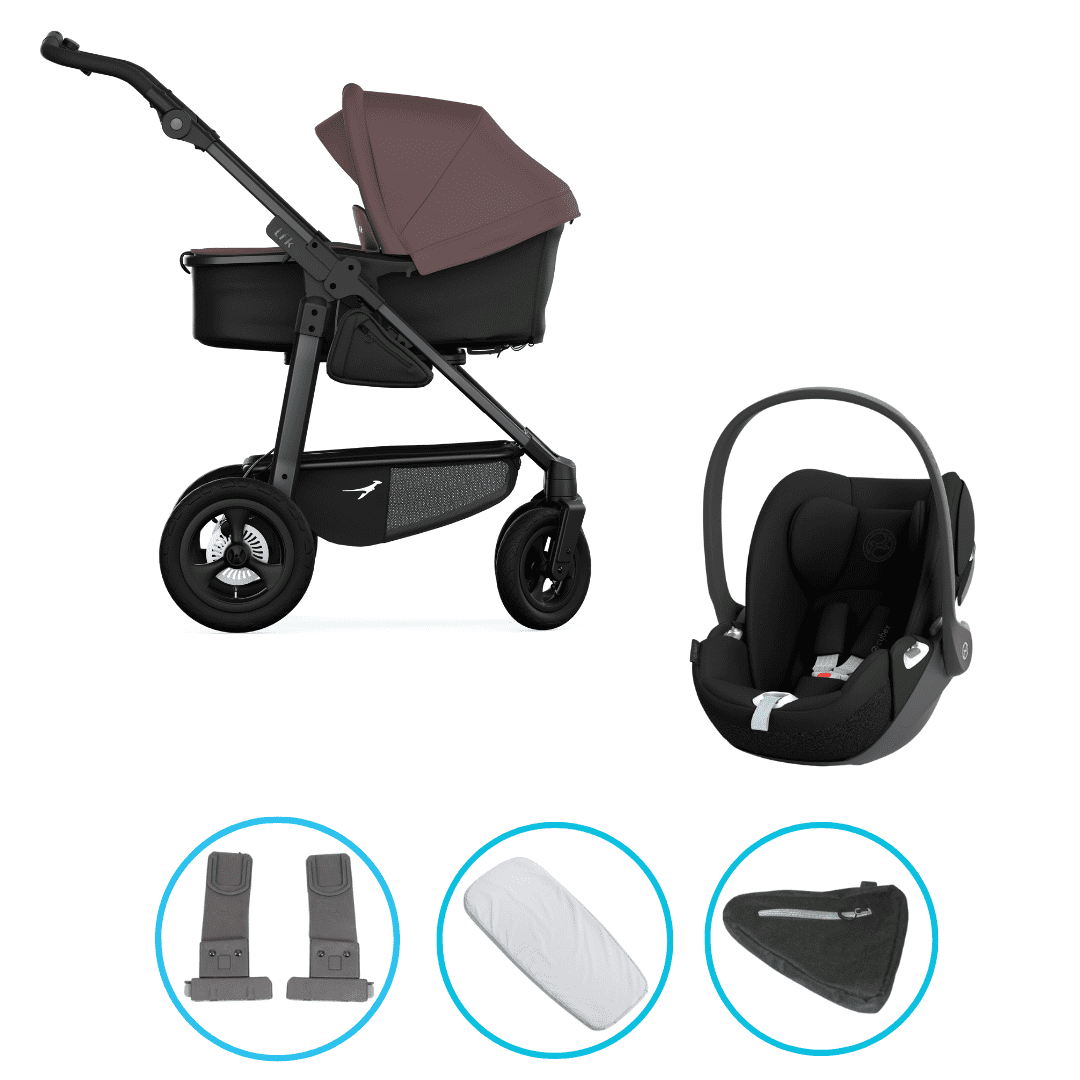 TFK Mono 4 3in1 Kinderwagen Set Braun mit CYBEX Cloud T i-Size Sepia Black & TFK Mono Adapter TFK Mono 4 3in1 Kinderwagen Set Braun mit CYBEX Cloud T i-Size Sepia Black & TFK Mono Adapter