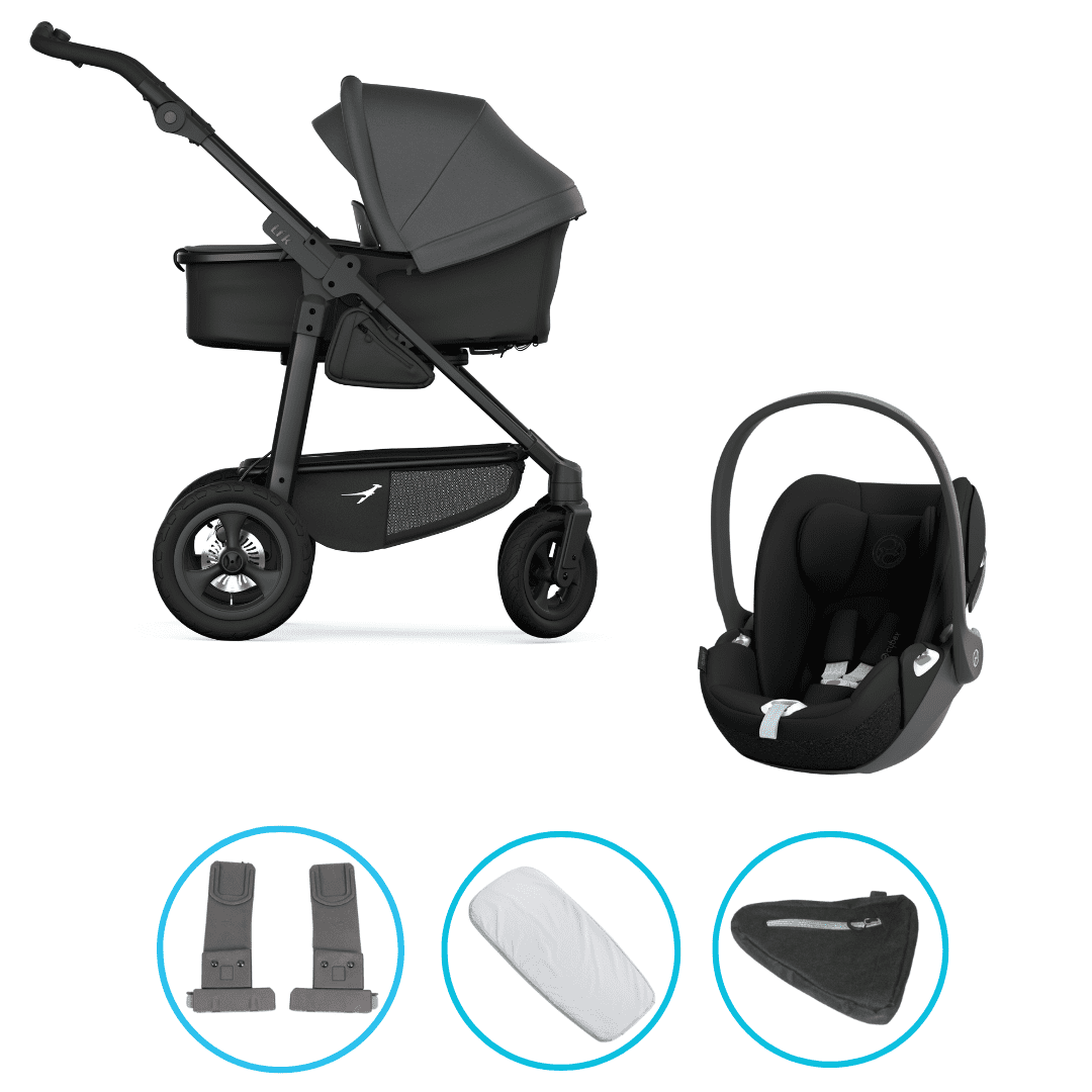 TFK Mono 4 3in1 Kinderwagen Set grau mit CYBEX Cloud T i-Size Sepia Black & TFK Mono Adapter TFK Mono 4 3in1 Kinderwagen Set grau mit CYBEX Cloud T i-Size Sepia Black & TFK Mono Adapter
