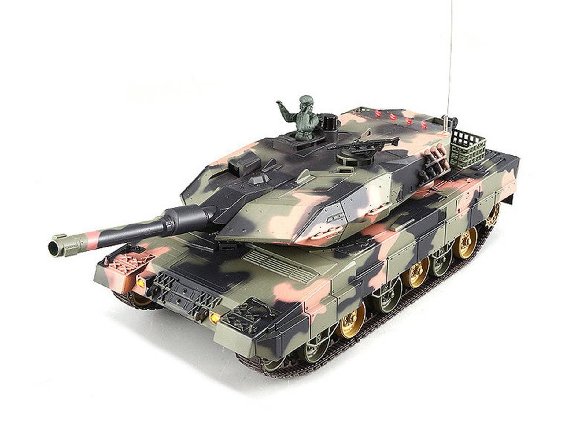 TPFLiving RC-Panzer German Leopard A5 RC Panzer ferngesteuert - Panzer mit Schussfunktion, Kettenantrieb und Einzelradaufhängung - Sound beim Munitionsabschuss - Maßstab: 1:24