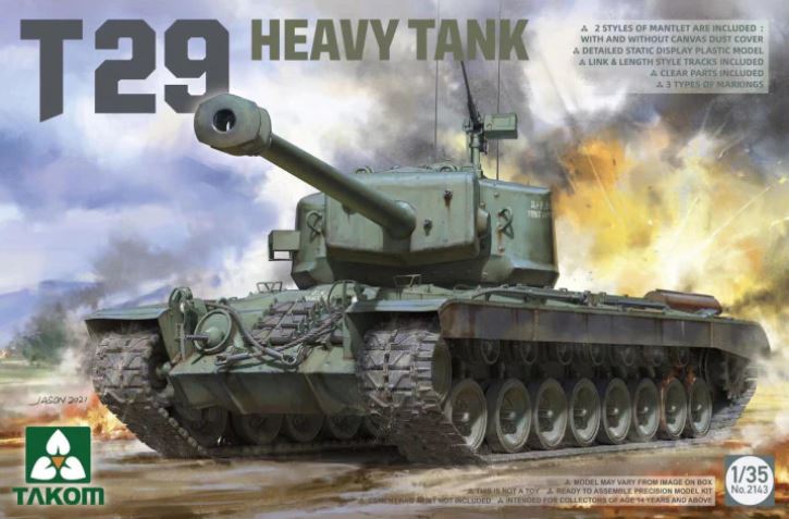 Takom T29 Heavy Tank 1/35 Panzer 2143 USA Tank T-29 Modell Kit