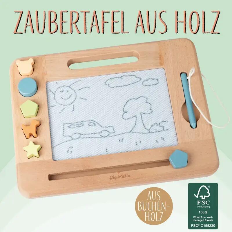 TapirElla Zaubermaltafel aus Holz Blau TapirElla Zaubermaltafel aus Holz Blau