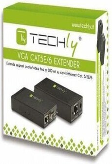 Techly Extender VGA po kablu Cat5e/6 do 300m z audio