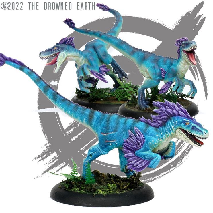 The Drowned Earth Yuttaraptors Boxed Set Dino Olmec Games TDE Miniatures