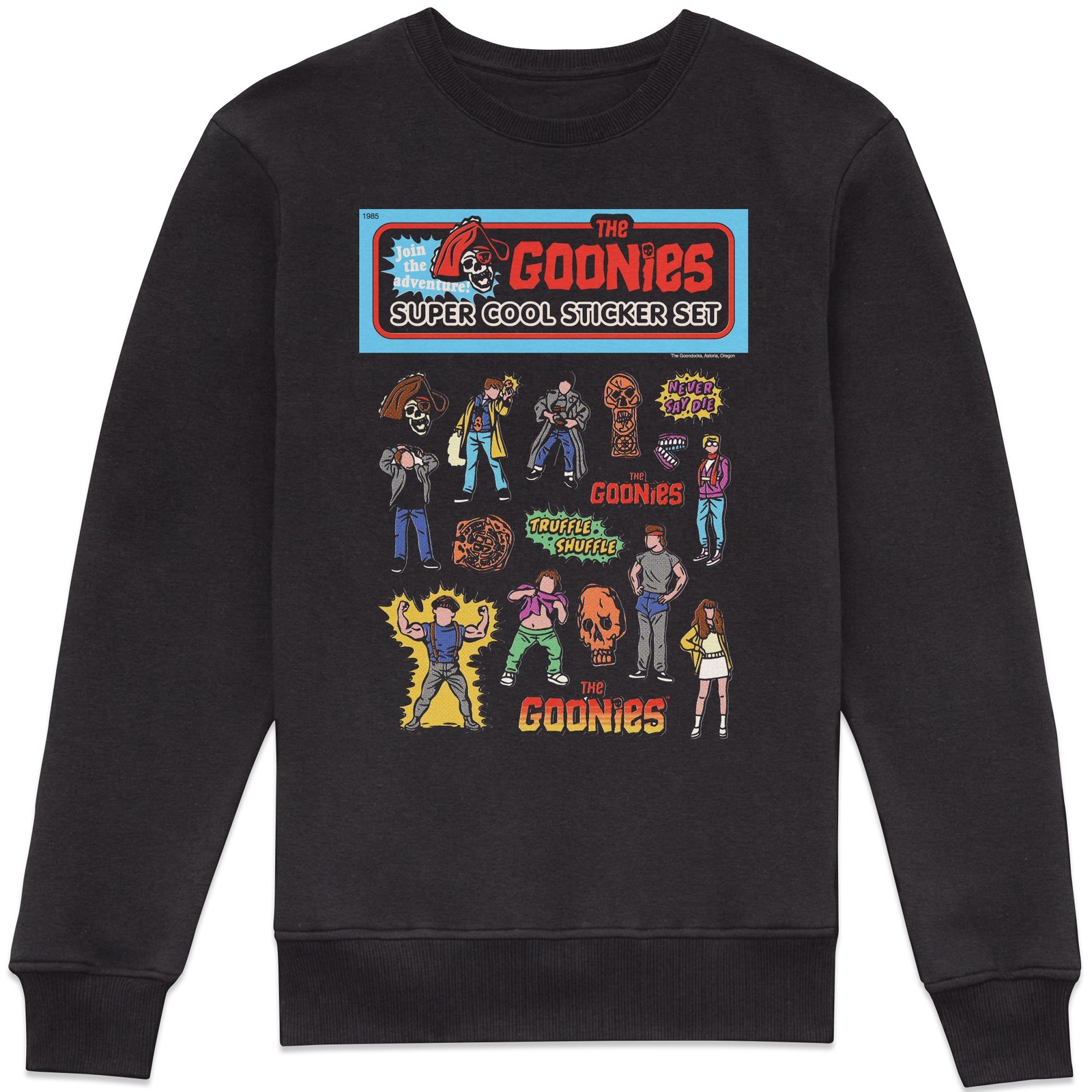 The Goonies Super Cool Sticker Set Sweatshirt - Black - L