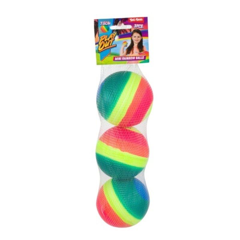 Toi-Toys - PLAY OUT Regenbogen-Bälle – 3 Stück – 7,5 cm Toi-Toys - PLAY OUT Regenbogen-Bälle – 3 Stück – 7,5 cm