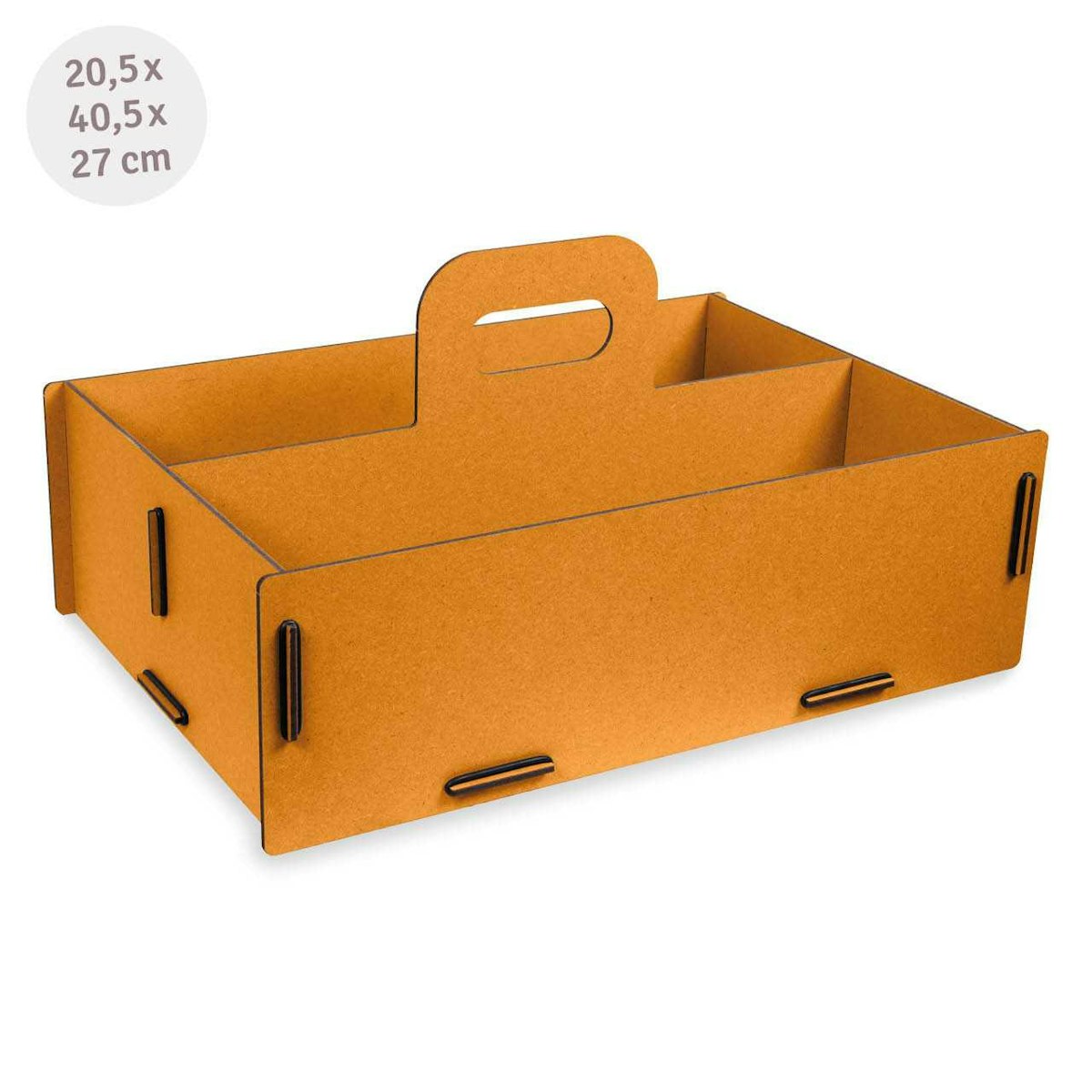 Toolbox L goldgelb – Holz Werkzeugkasten mit 2 Fächern Toolbox L goldgelb – Holz Werkzeugkasten mit 2 Fächern