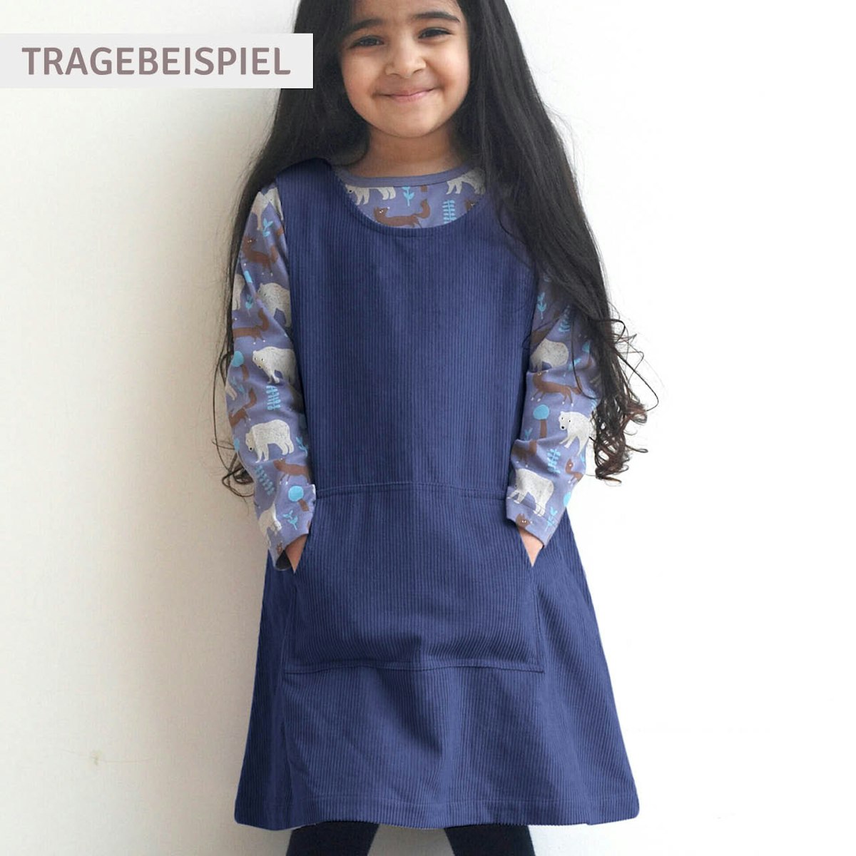 Trägerkleid Cord blau 110 Trägerkleid Cord blau 110