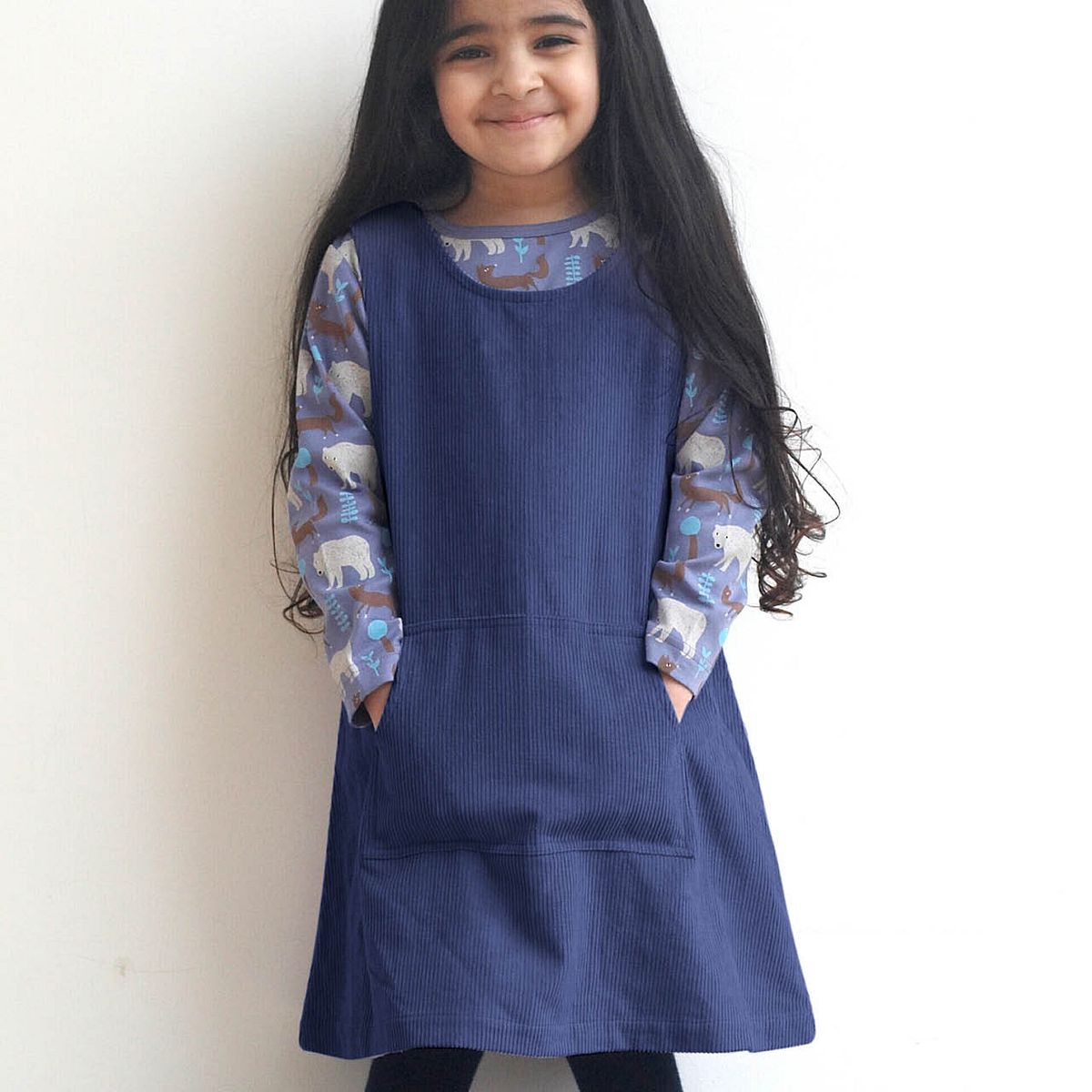 Trägerkleid Cord blau 122 Trägerkleid Cord blau 122