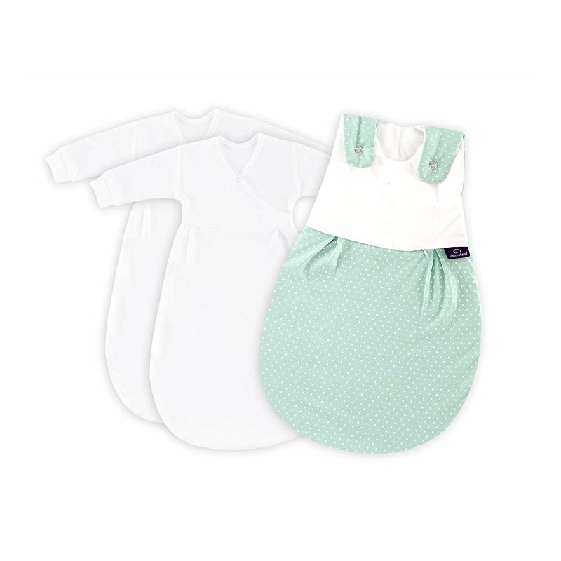 Träumeland - Babyschlafsack LIEBMICH 3-tlg PÜNKTCHEN-MINT 50/56