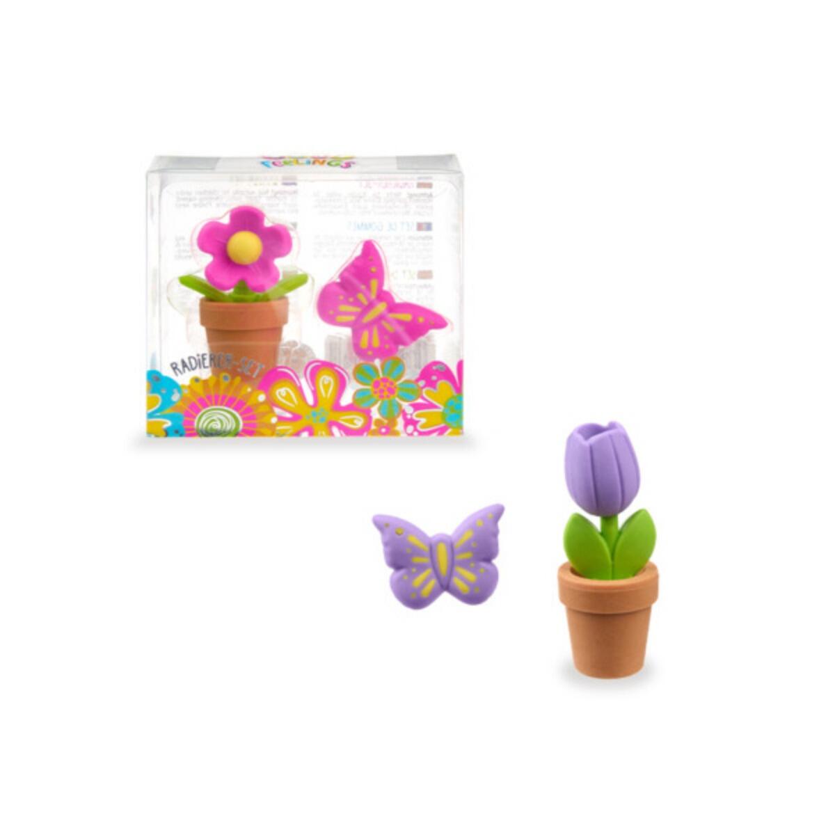 Trendhaus - RADIERER Blume & Schmetterling 2er Set Trendhaus - RADIERER Blume & Schmetterling 2er Set