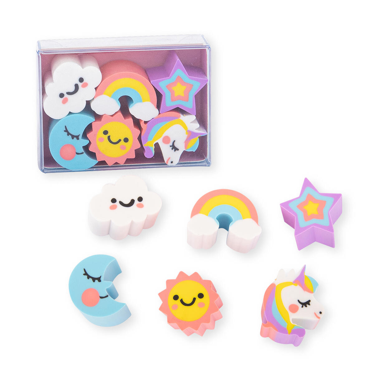 Trendhaus - Radierer Einhorn/Candy Mini 6 Stk. Trendhaus - Radierer Einhorn/Candy Mini 6 Stk.