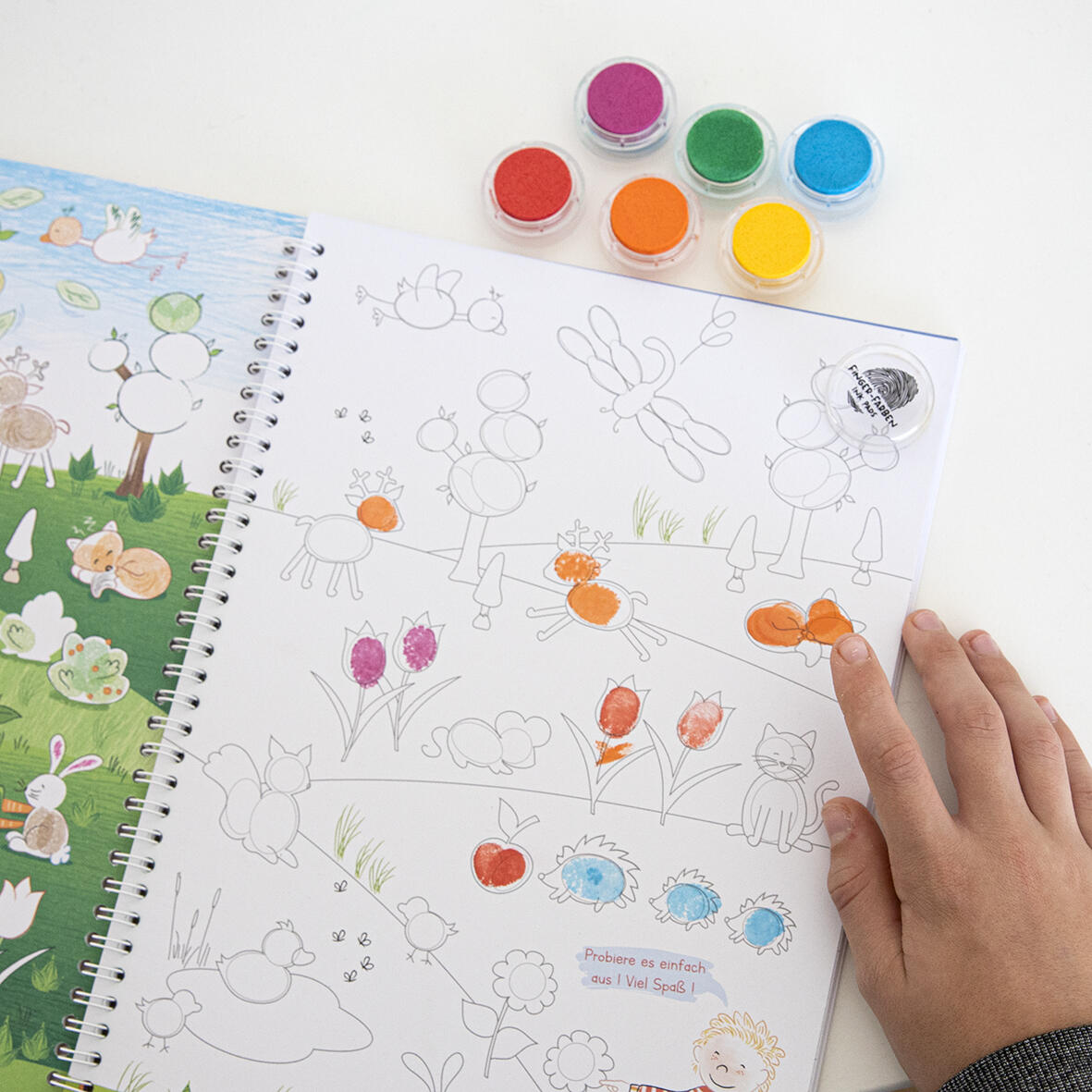 Trendhaus - Stempelkissenturm, 6 versch. Fingerfarben Trendhaus - Stempelkissenturm, 6 versch. Fingerfarben