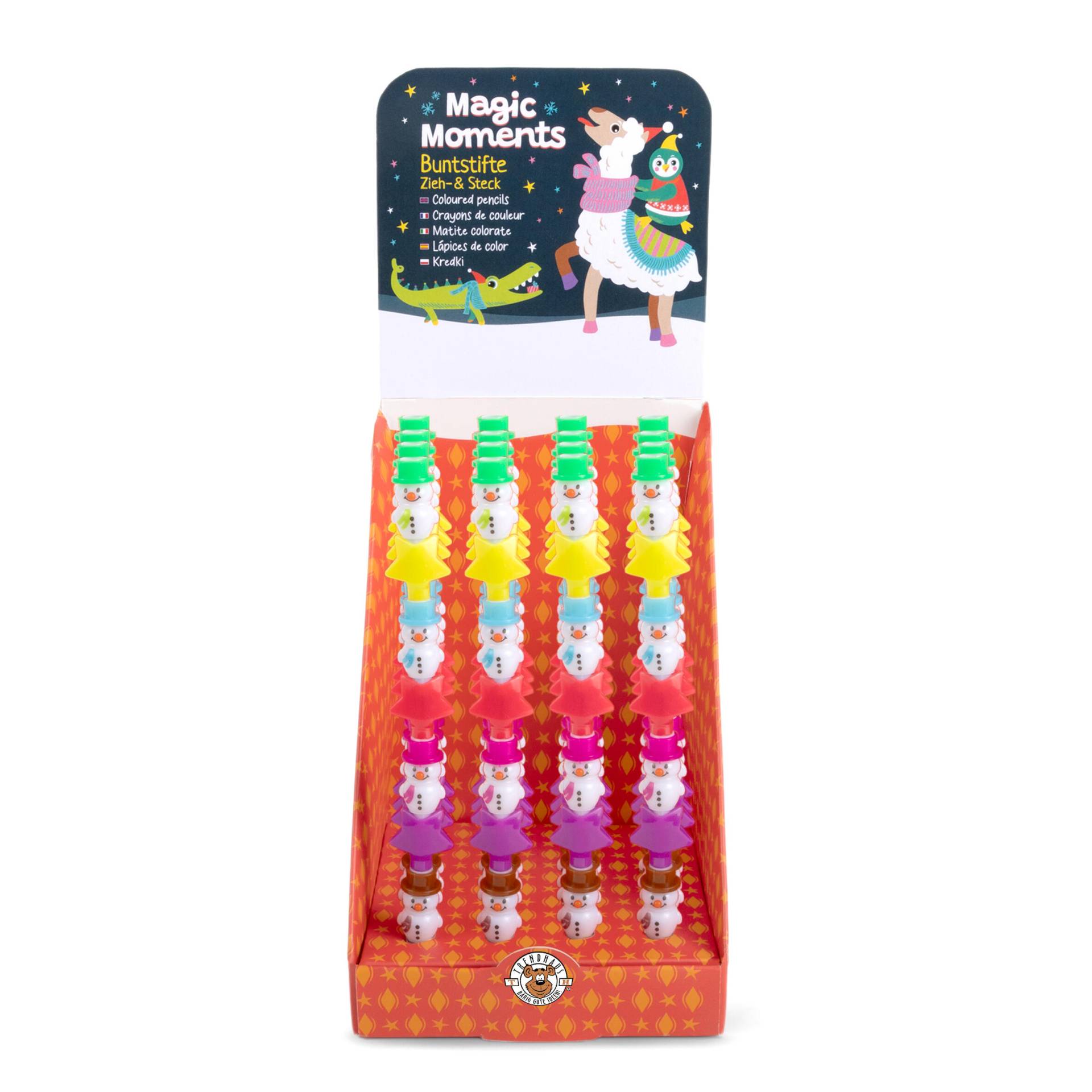 Trendhaus - Zieh-&Steck Buntstifte Schneemann & Stern 7tlg, magic moments Trendhaus - Zieh-&Steck Buntstifte Schneemann & Stern 7tlg, magic moments