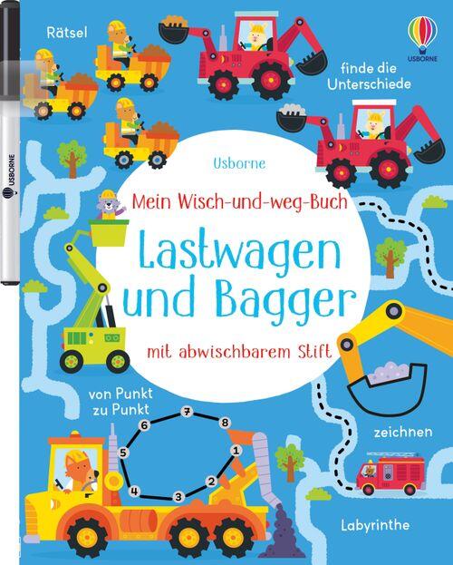Usborne Verlag - Mein Wisch-und-weg-Buch: Lastwagen und Bagger Usborne Verlag - Mein Wisch-und-weg-Buch: Lastwagen und Bagger