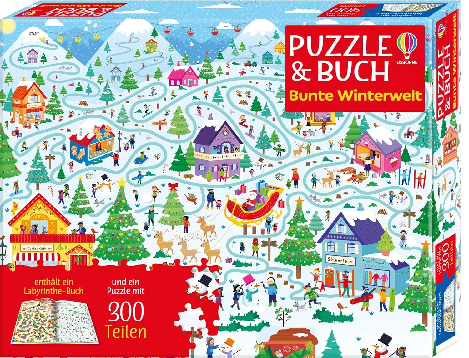 Usborne Verlag - Puzzle & Buch Bunte Winterwelt Usborne Verlag - Puzzle & Buch Bunte Winterwelt