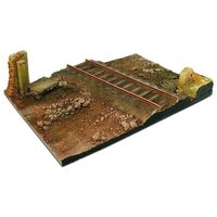 VALLEJO 703549 1:35 Diorama-Sockel, 31x21 cm, Landstraße mit Bahnübergang von VALLEJO