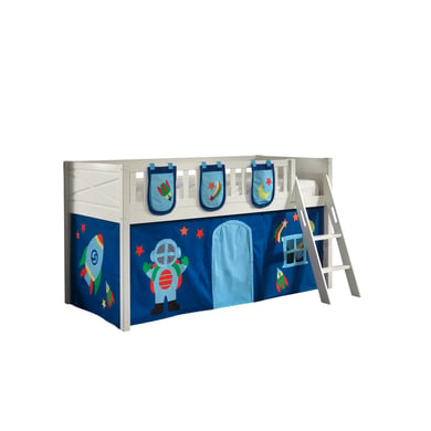 VIPACK Spielbett SCOTT 90 x 200 cm Astro 2-teilig weiß