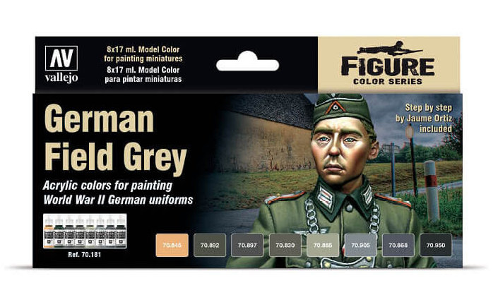 Vallejo German Field Grey Figure Color Series 70.181 Modellbau WW2 Tarnung Paint